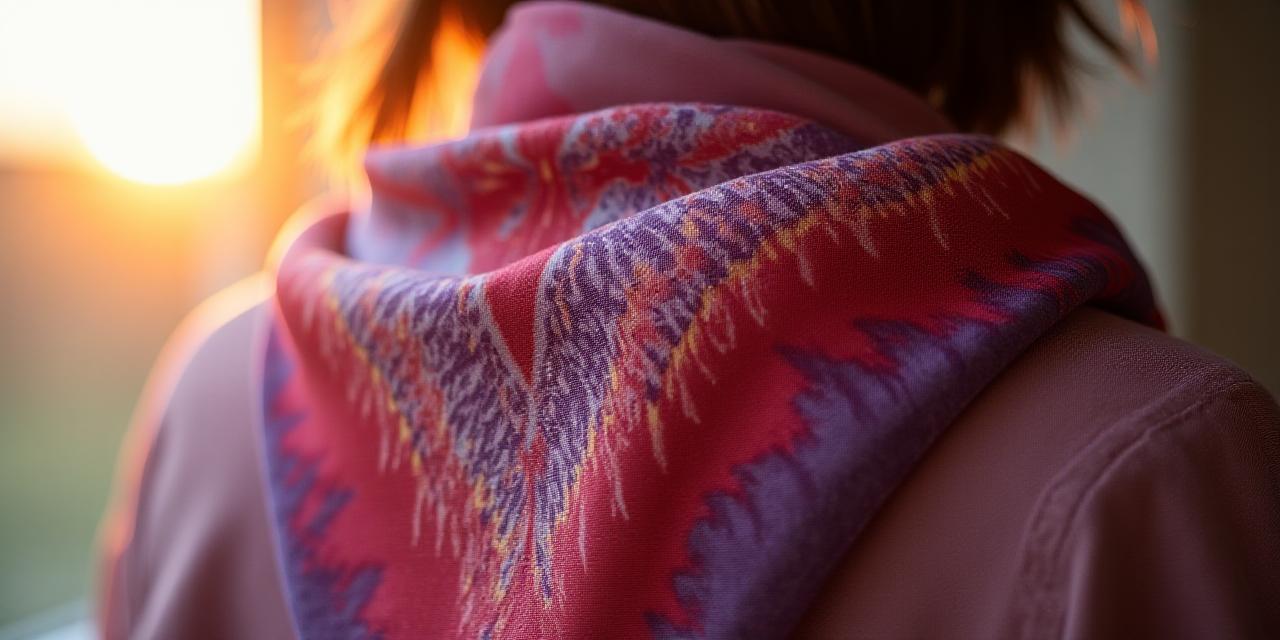 Model wearing Phoenix Silk Scarf